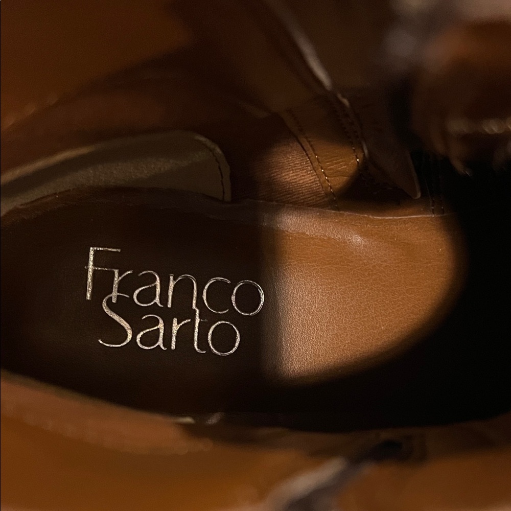 Franco Sarto Rich Brown Leather Ankle Boots - Picture 8 of 9